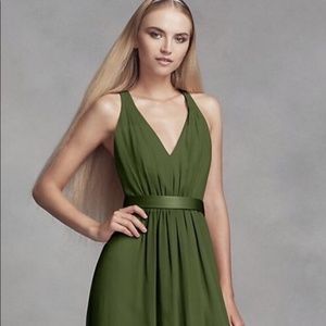 Long Chiffon Dress w/ Low Crisscross Back